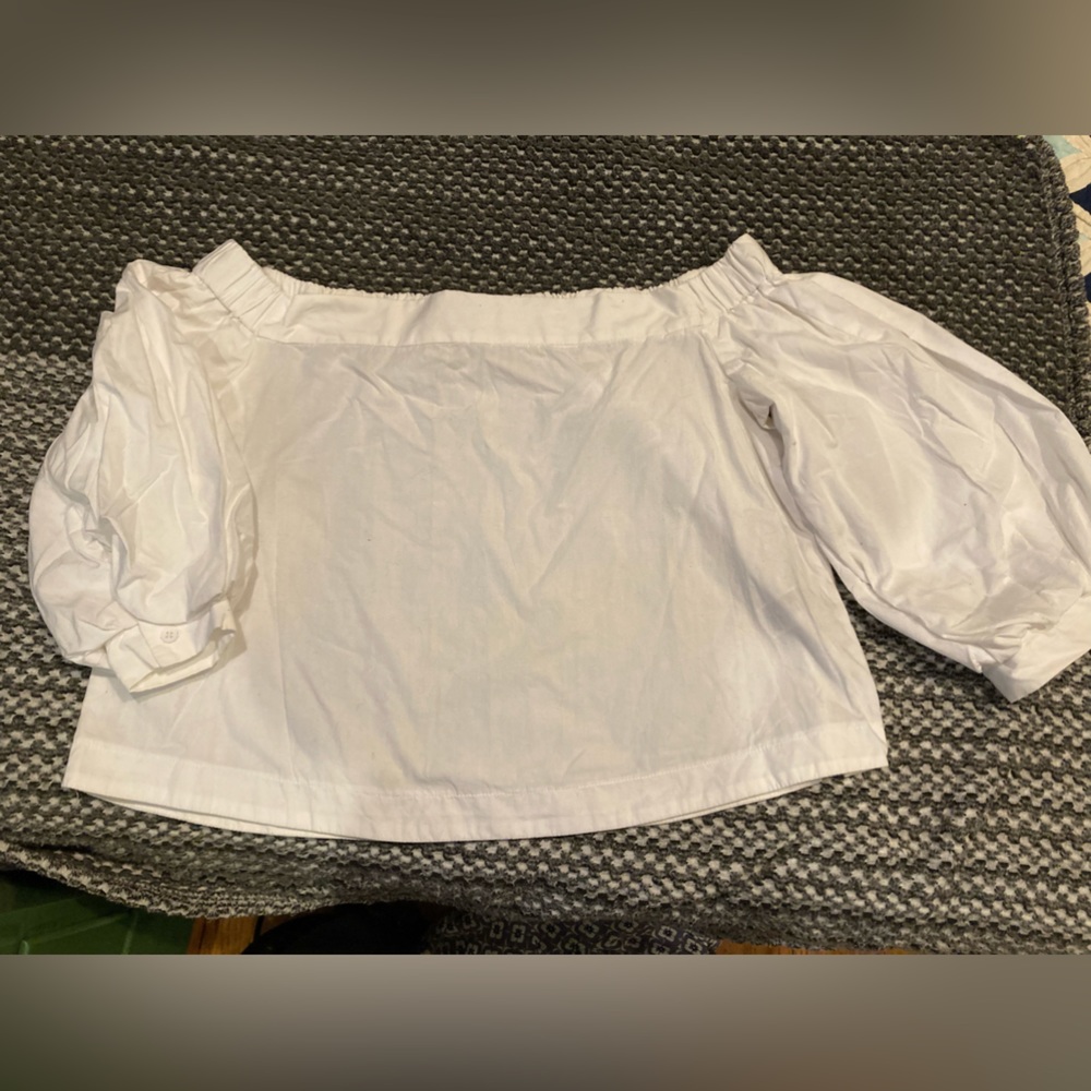 Topshop off shoulder white top, sz8 - Picture 1 of 7
